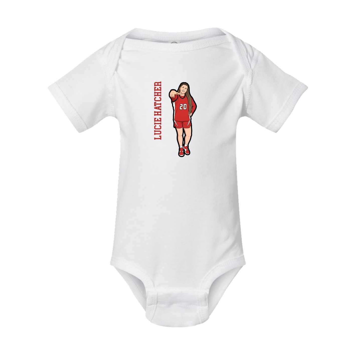 Baby Onesie — Name Vertical in White