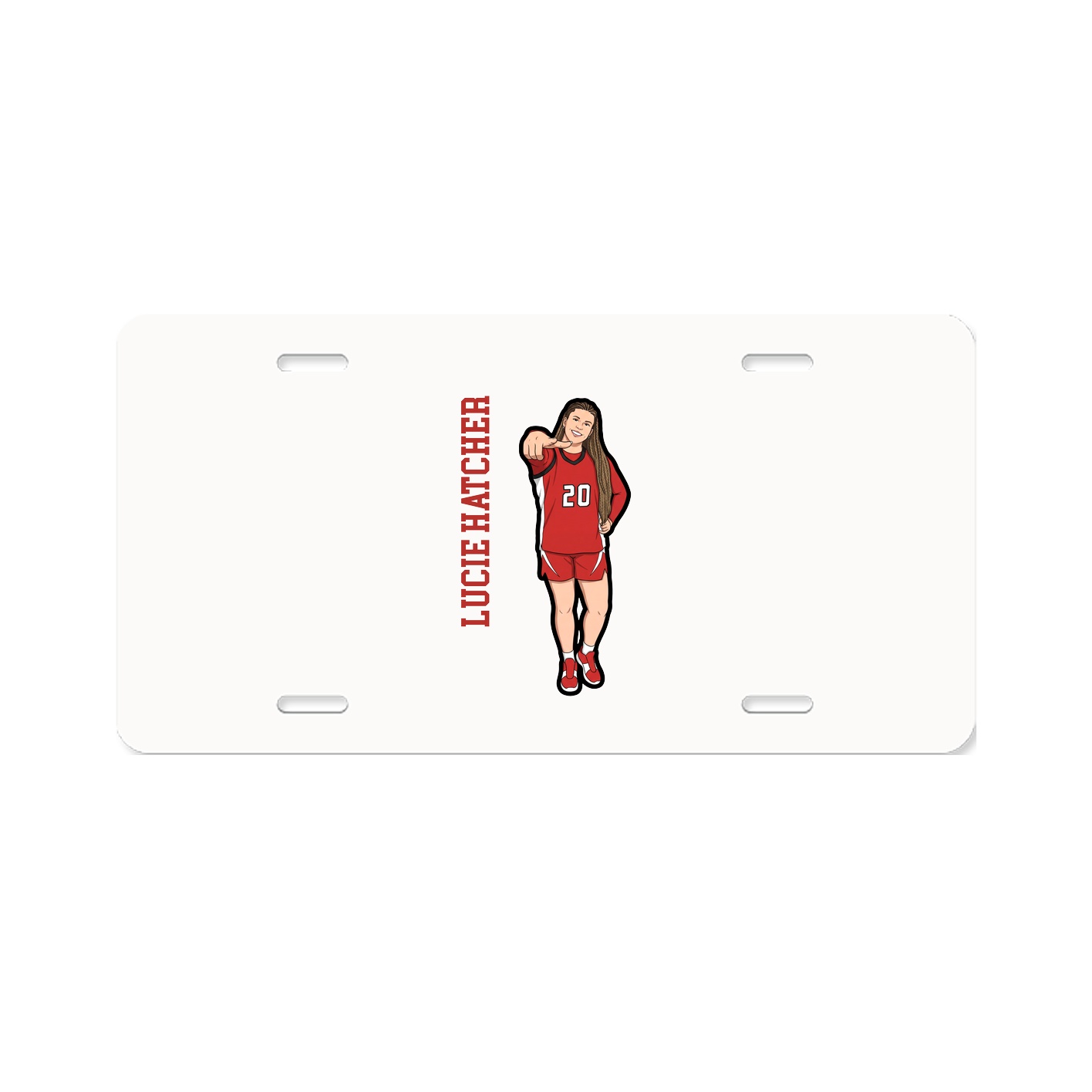 License Plate — Name Vertical in Classic