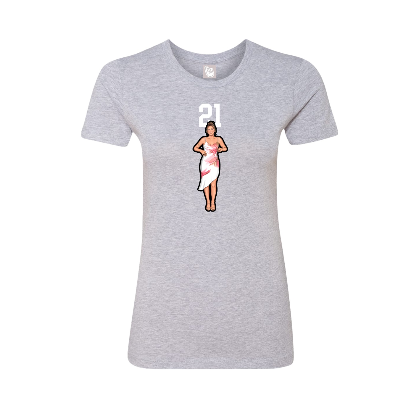 Womens Tee — Number Top in Grey