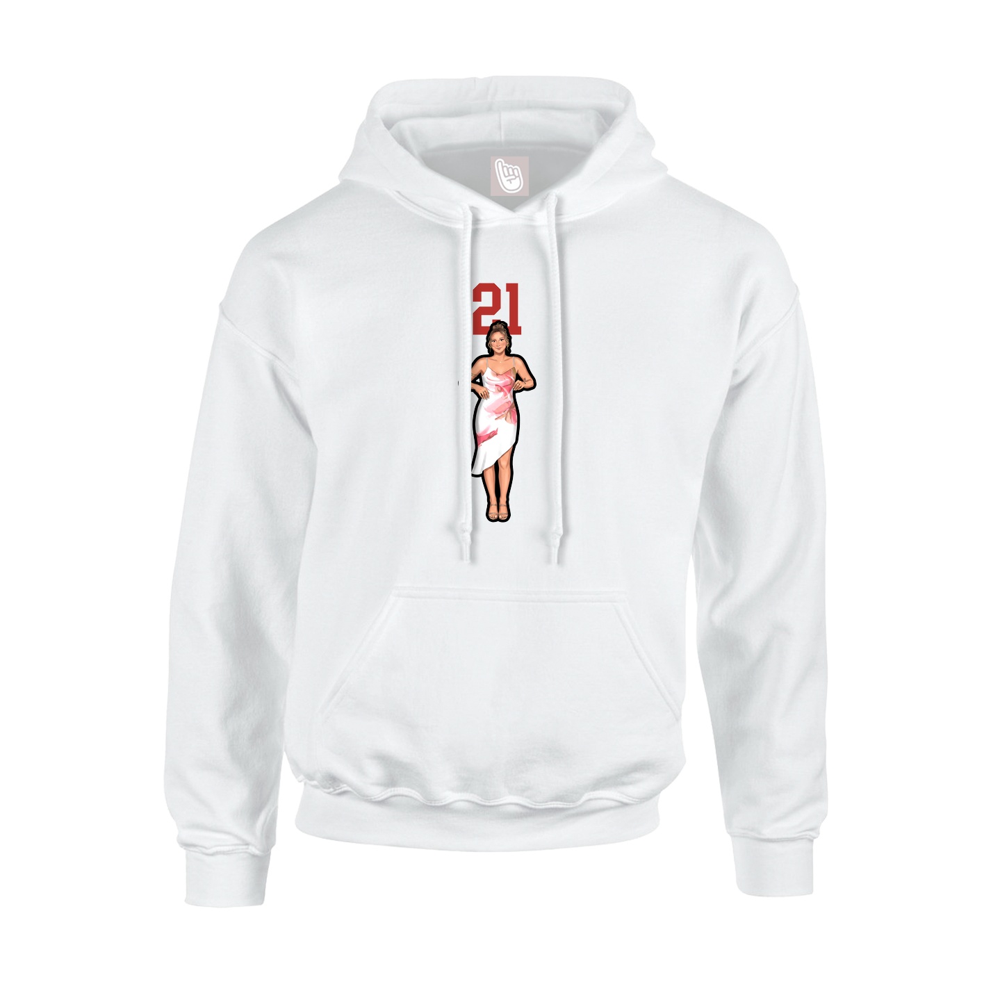 Youth Hoodie — Number Top in White