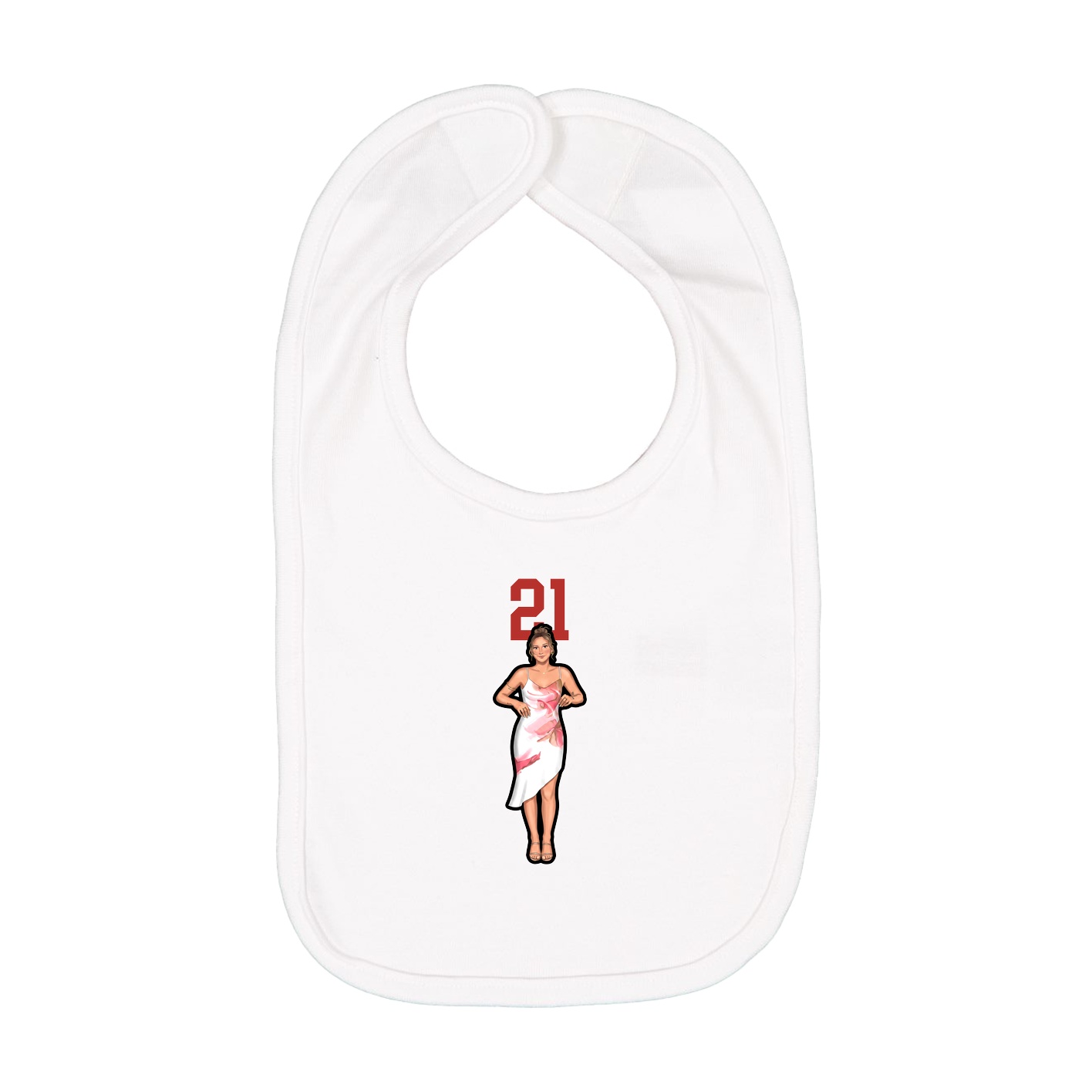 Infant Bib — Number Top in White