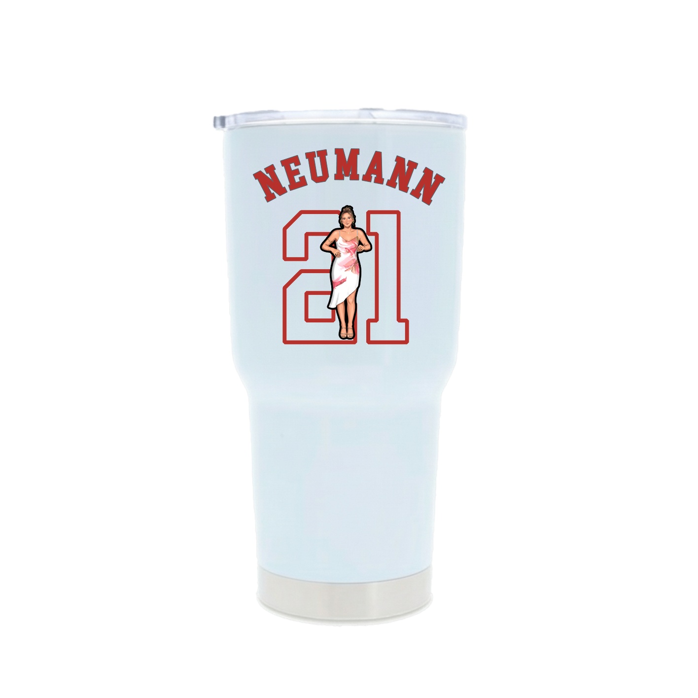 30oz Stainless Steel Tumbler — Shirsey Arch in White