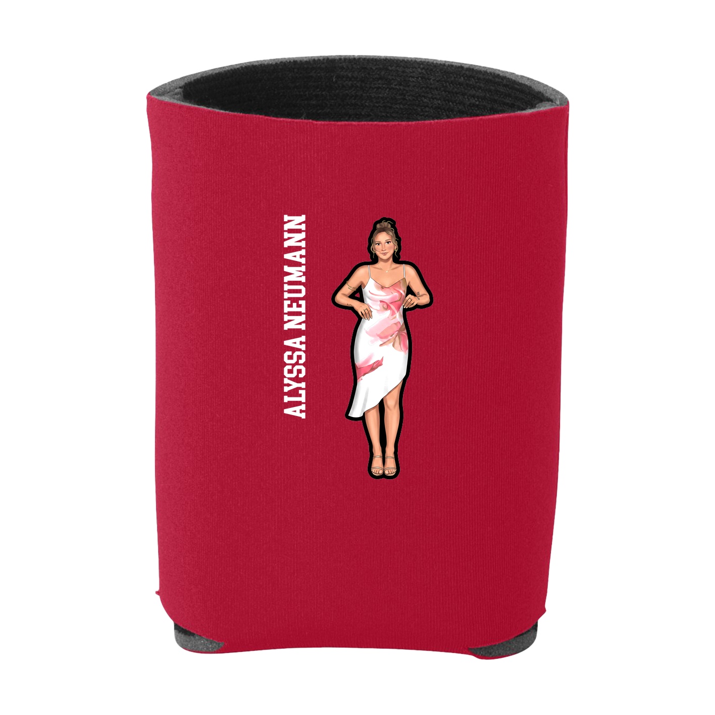 Can Holder — Name Vertical in Red