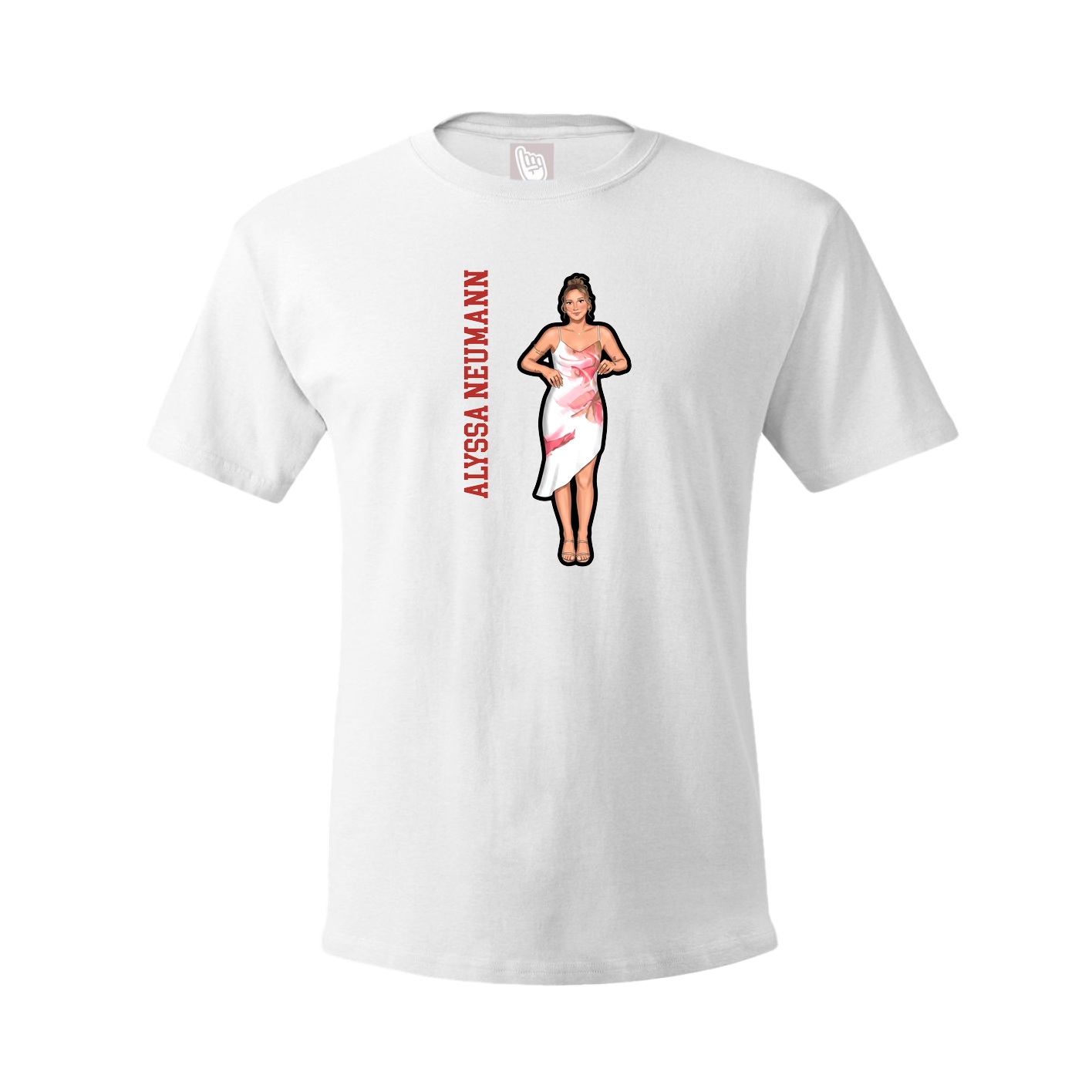 Youth Tee — Name Vertical in White
