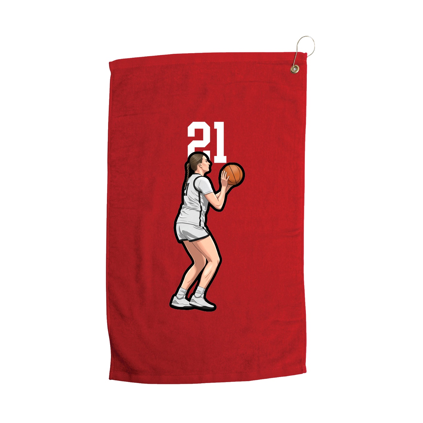 Golf Towel — Number Top in Red