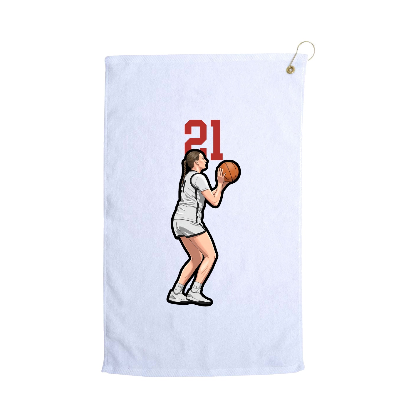 Golf Towel — Number Top in White