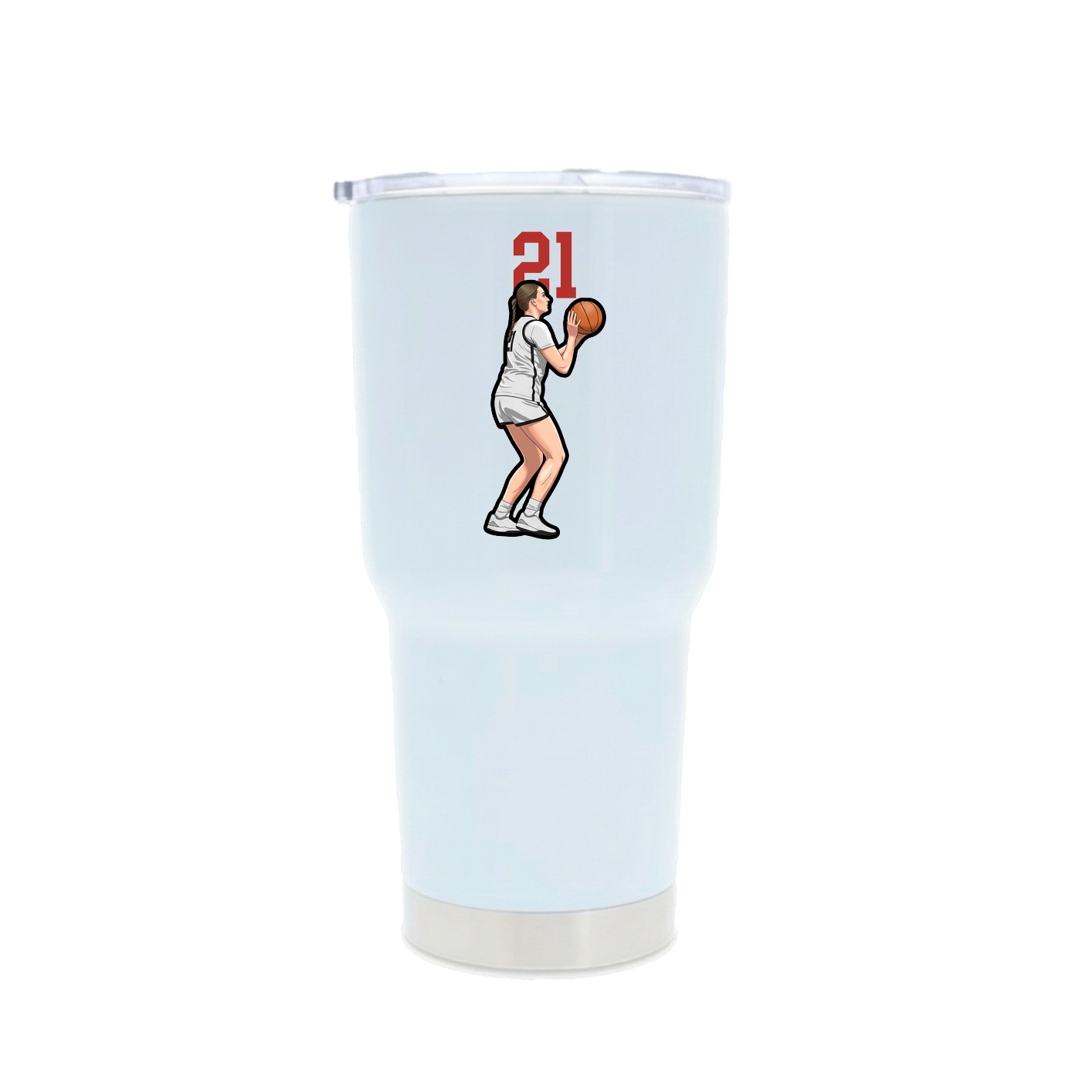 30oz Stainless Steel Tumbler — Number Top in White