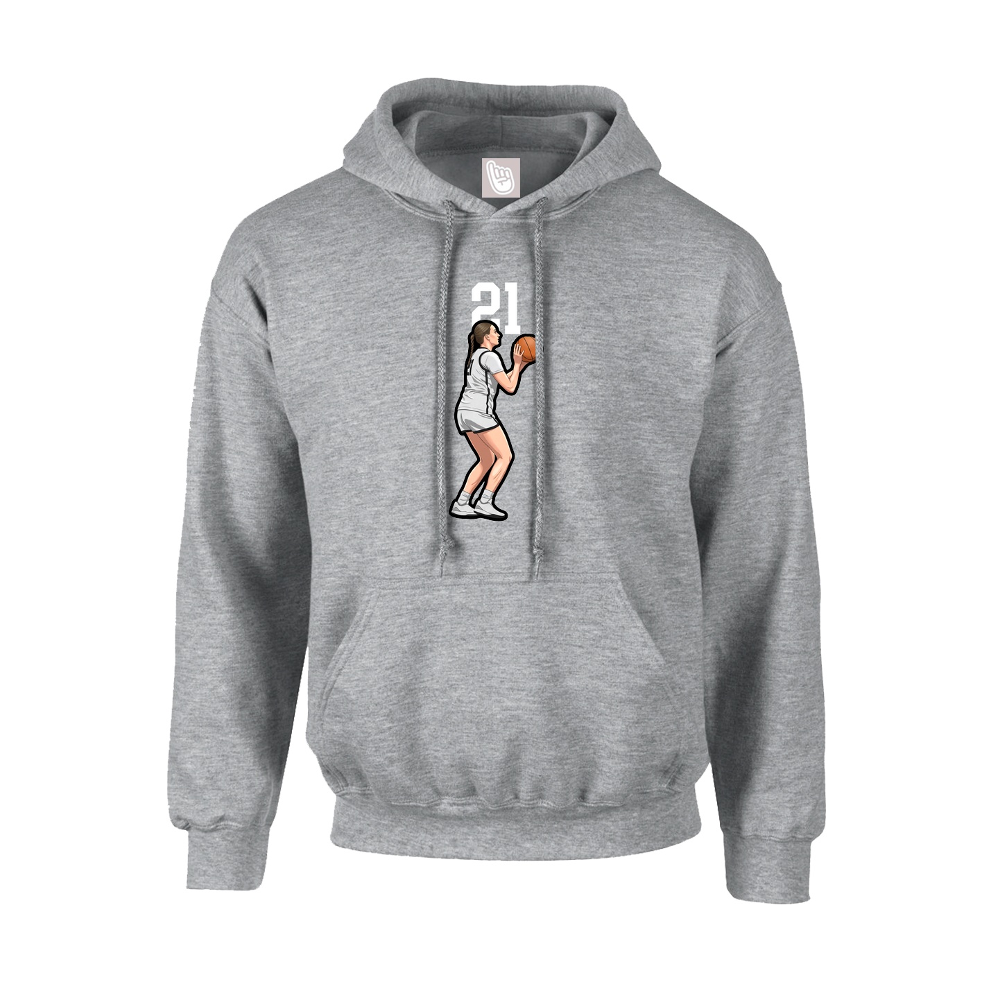 Youth Hoodie — Number Top in Grey