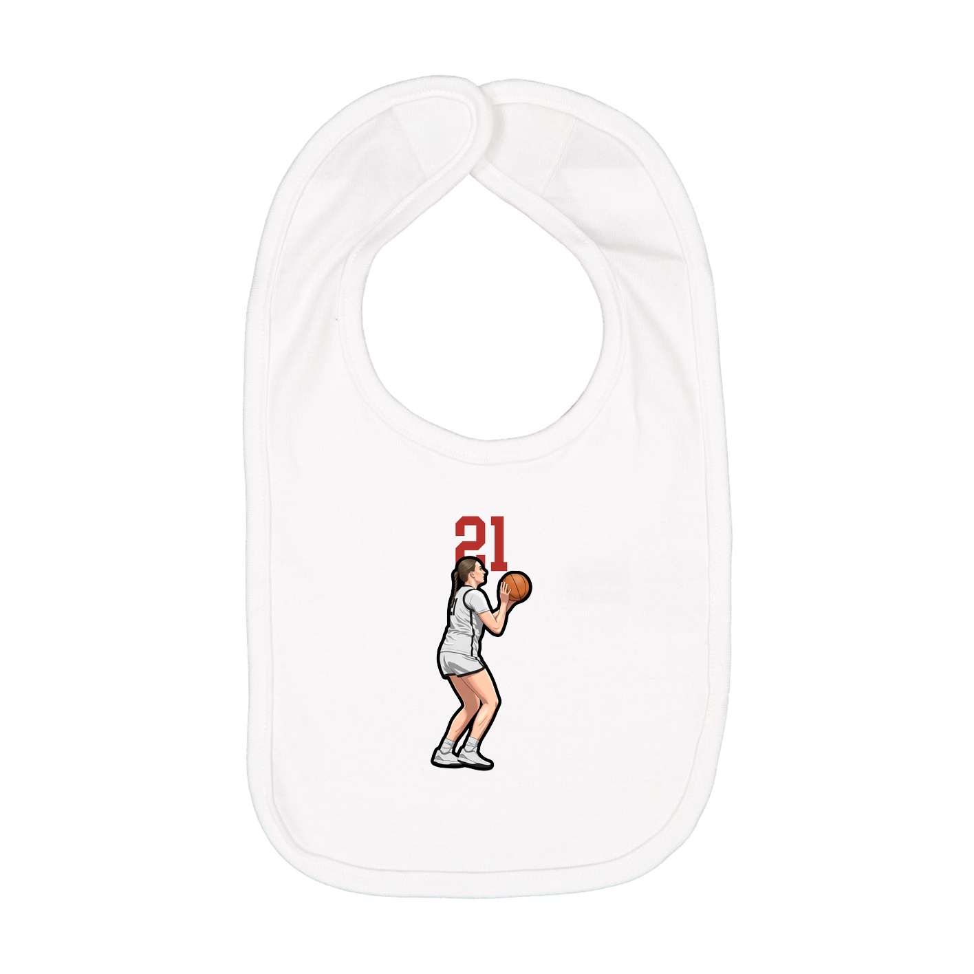 Infant Bib — Number Top in White