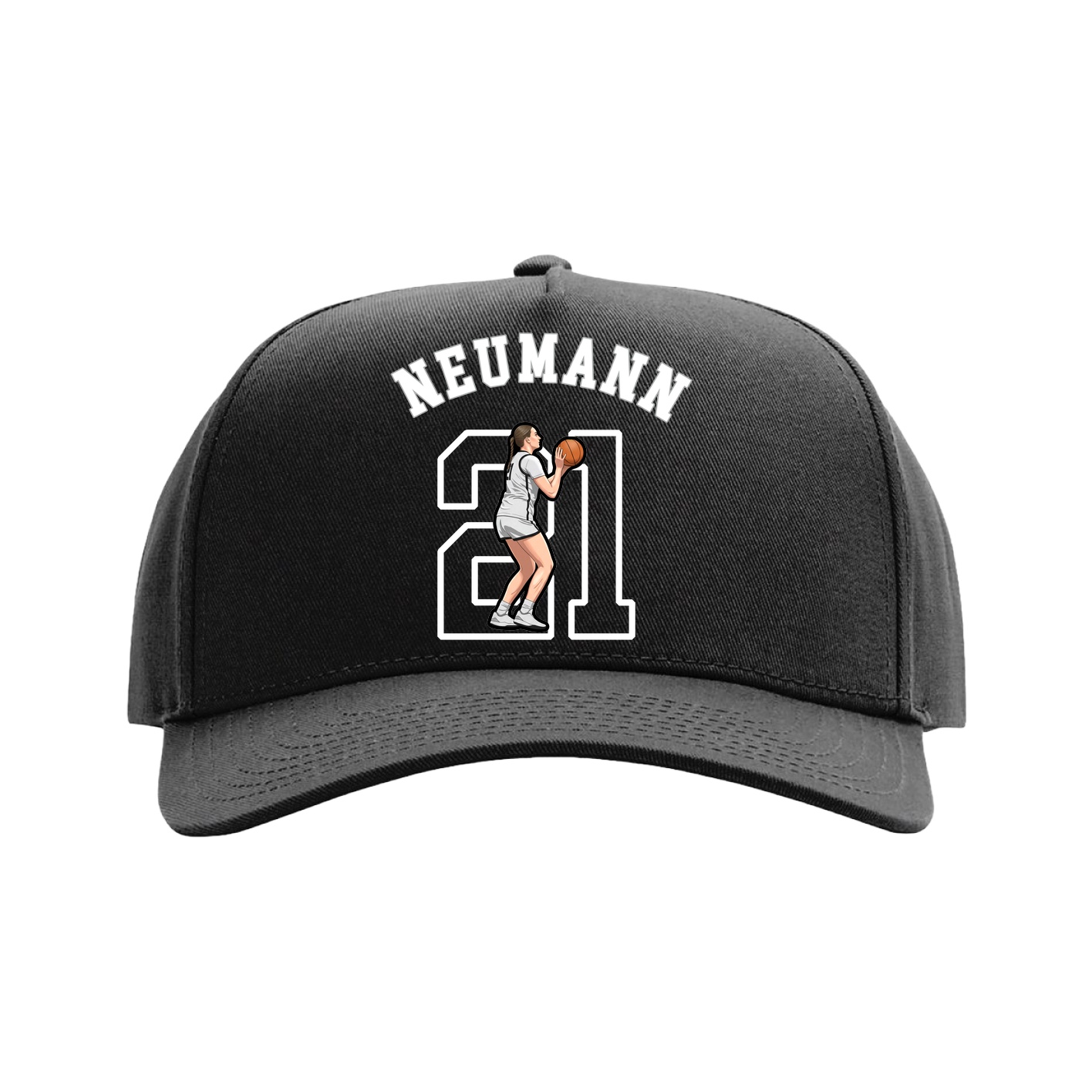 Full Fabric Five-Panel Champ Cap — Shirsey Arch in Black