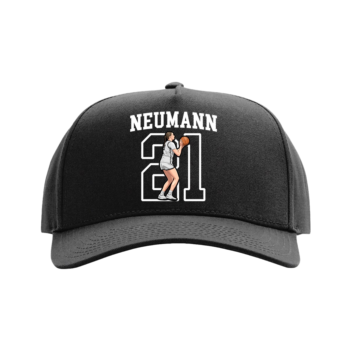 Full Fabric Five-Panel Champ Cap — Shirsey in Black