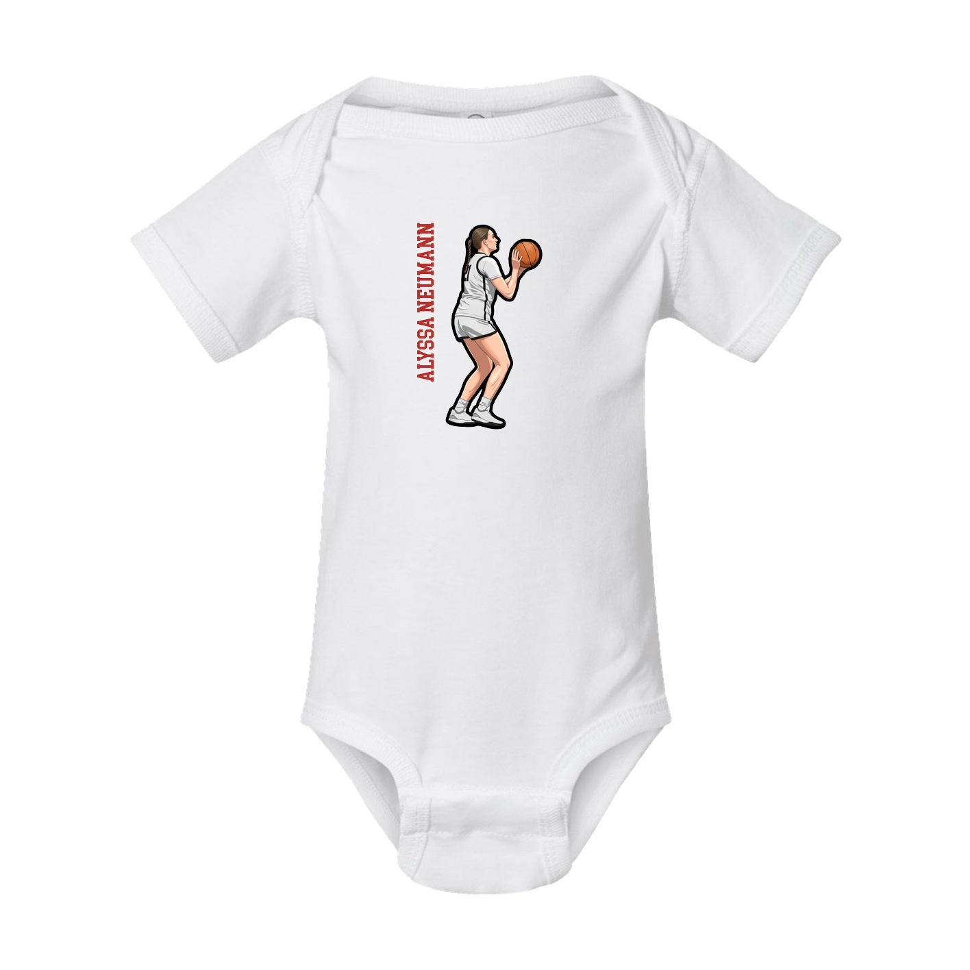 Baby Onesie — Name Vertical in White