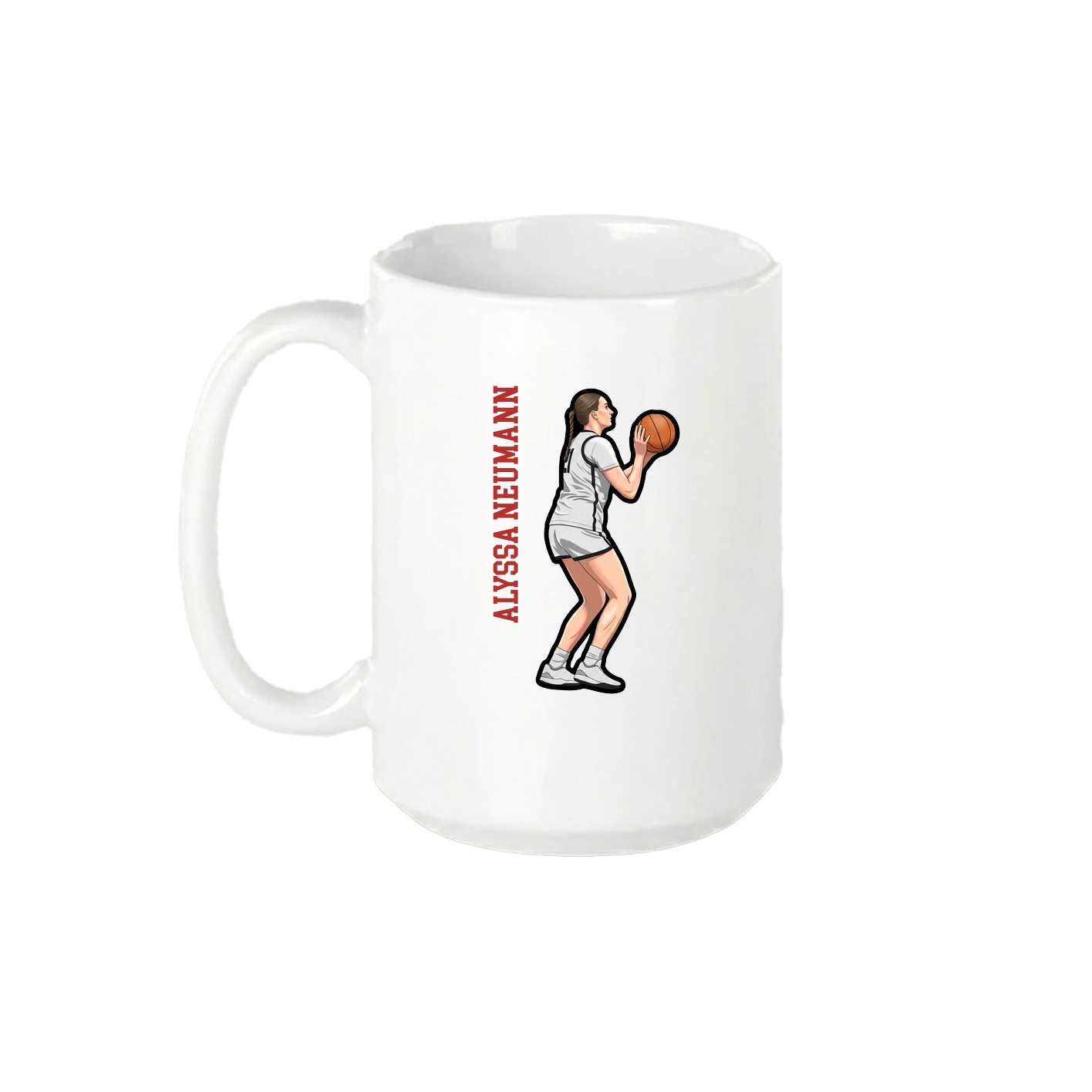 15oz Coffee Mug — Name Vertical in White