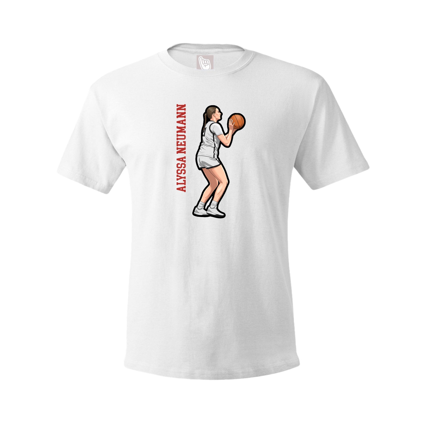 Tee — Name Vertical in White