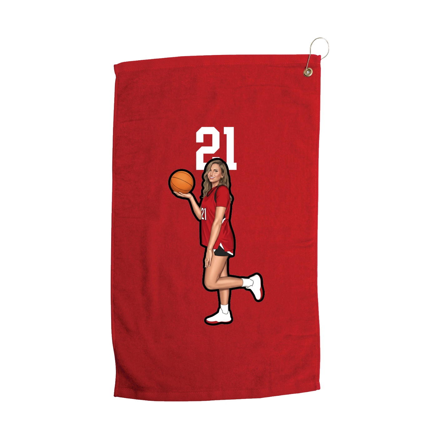 Golf Towel — Number Top in Red