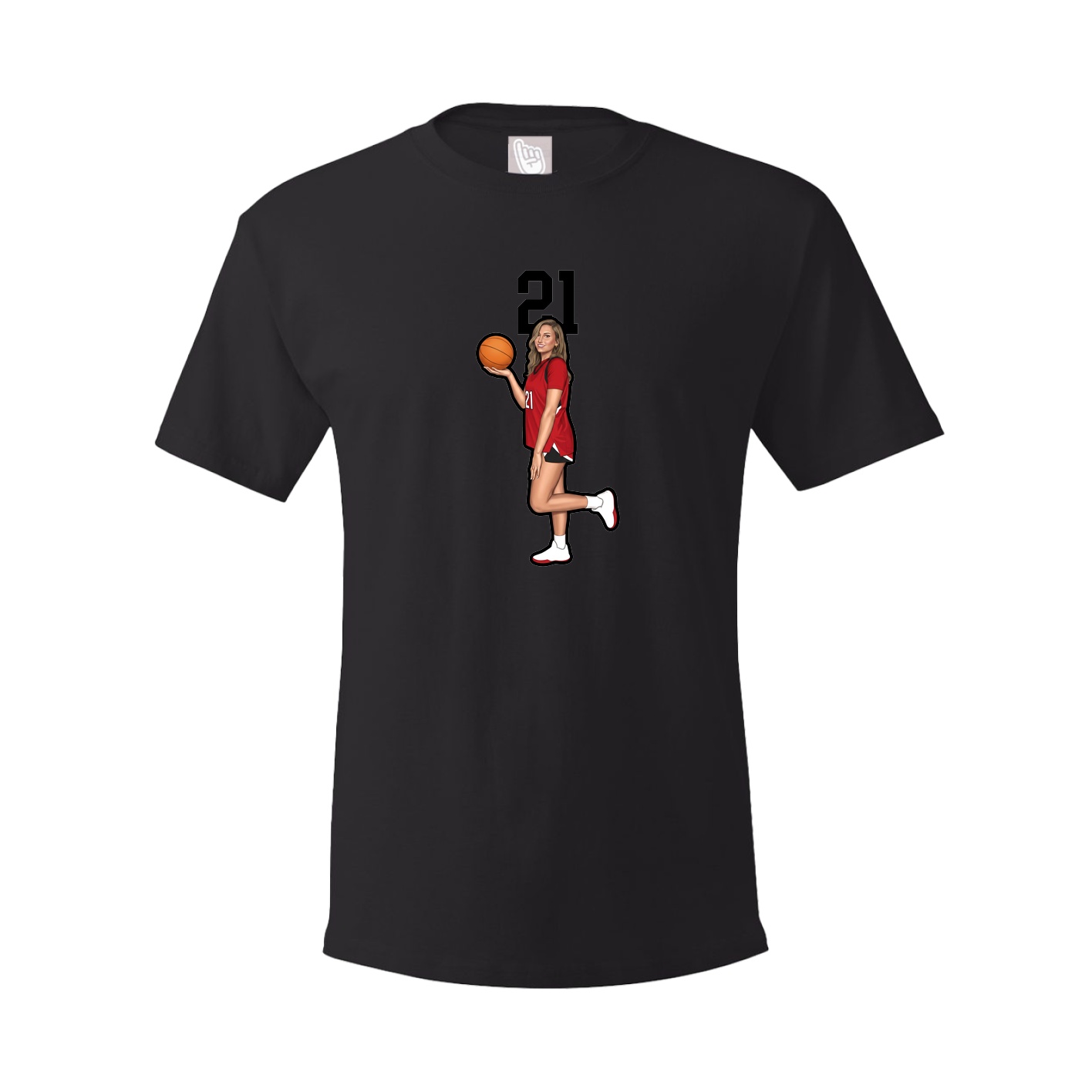 Youth Tee — Number Top in Black