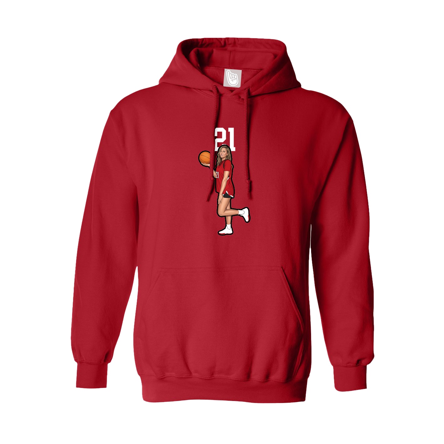 Youth Hoodie — Number Top in Red