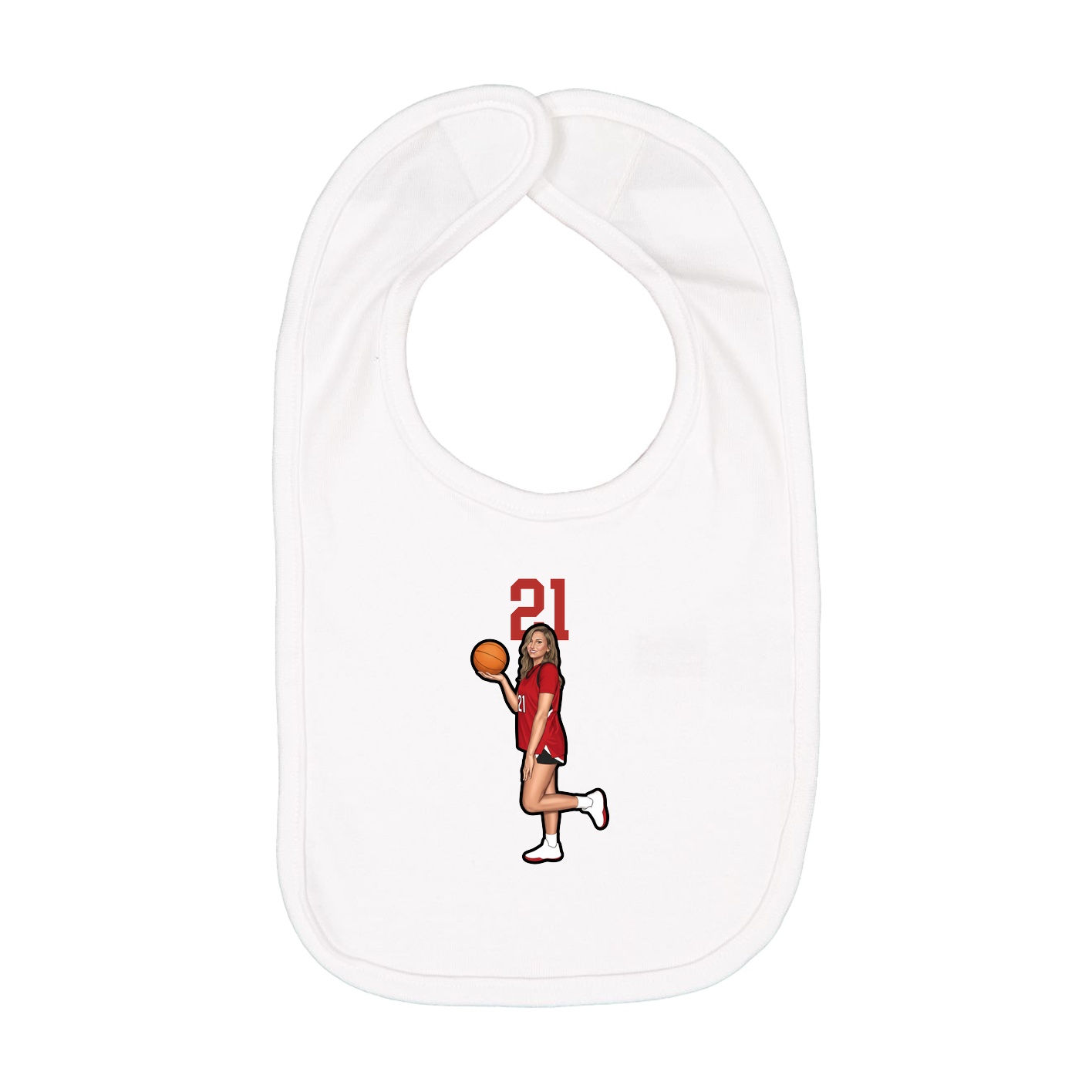 Infant Bib — Number Top in White