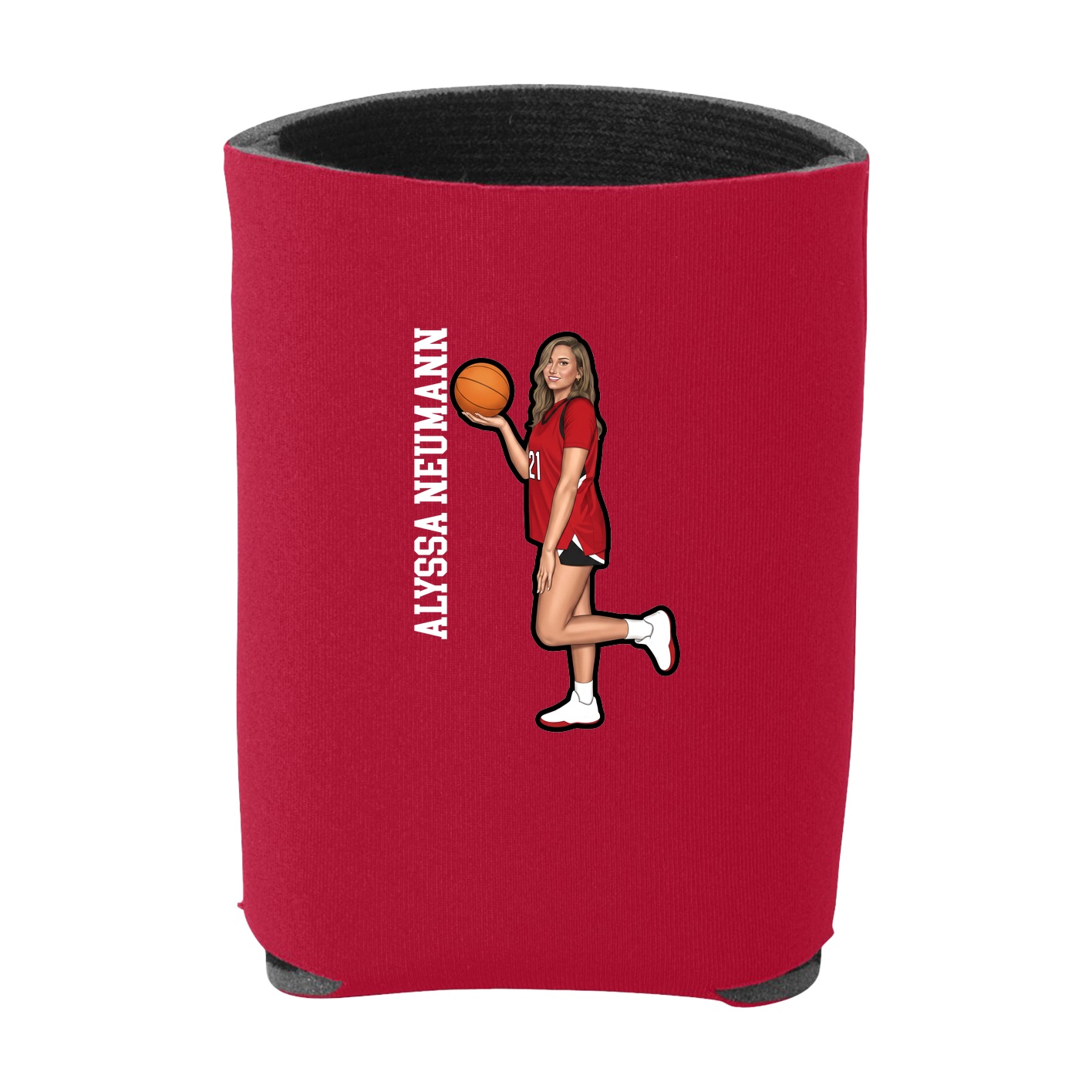 Can Holder — Name Vertical in Red