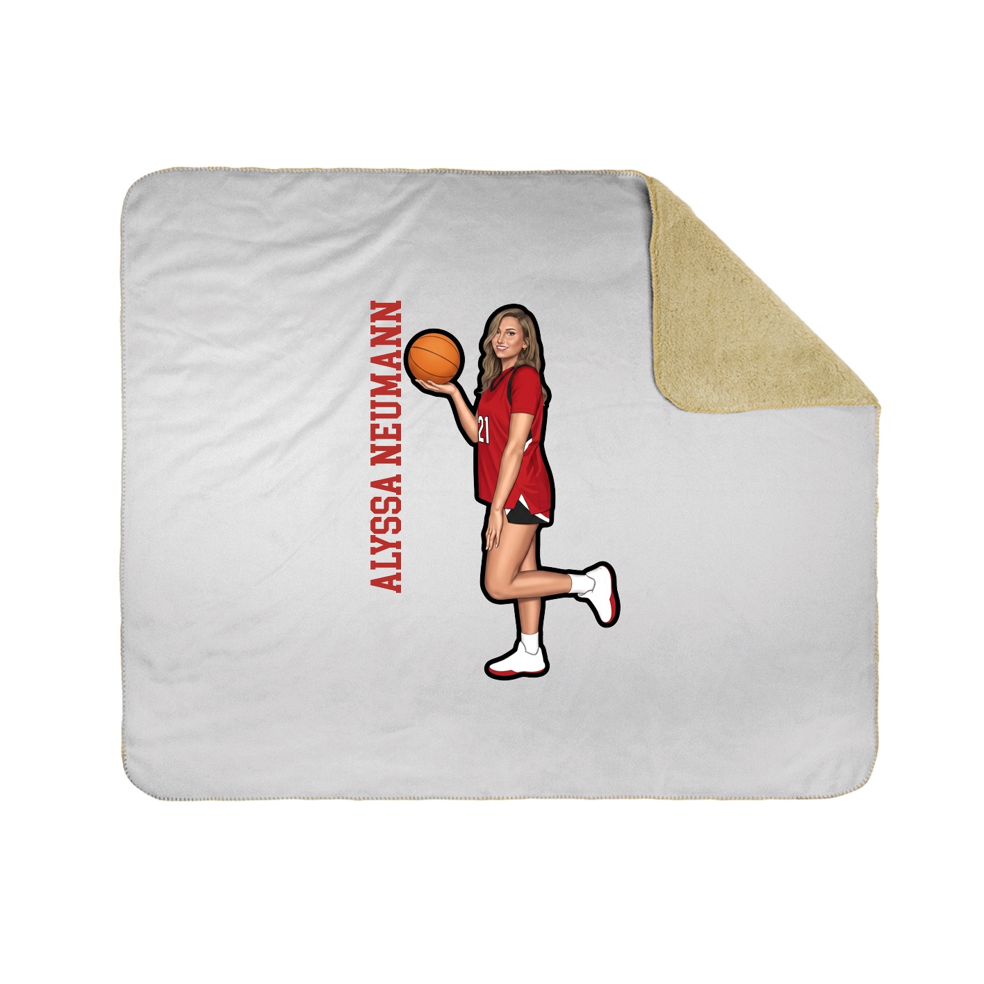 Throw Blanket — Name Vertical in White