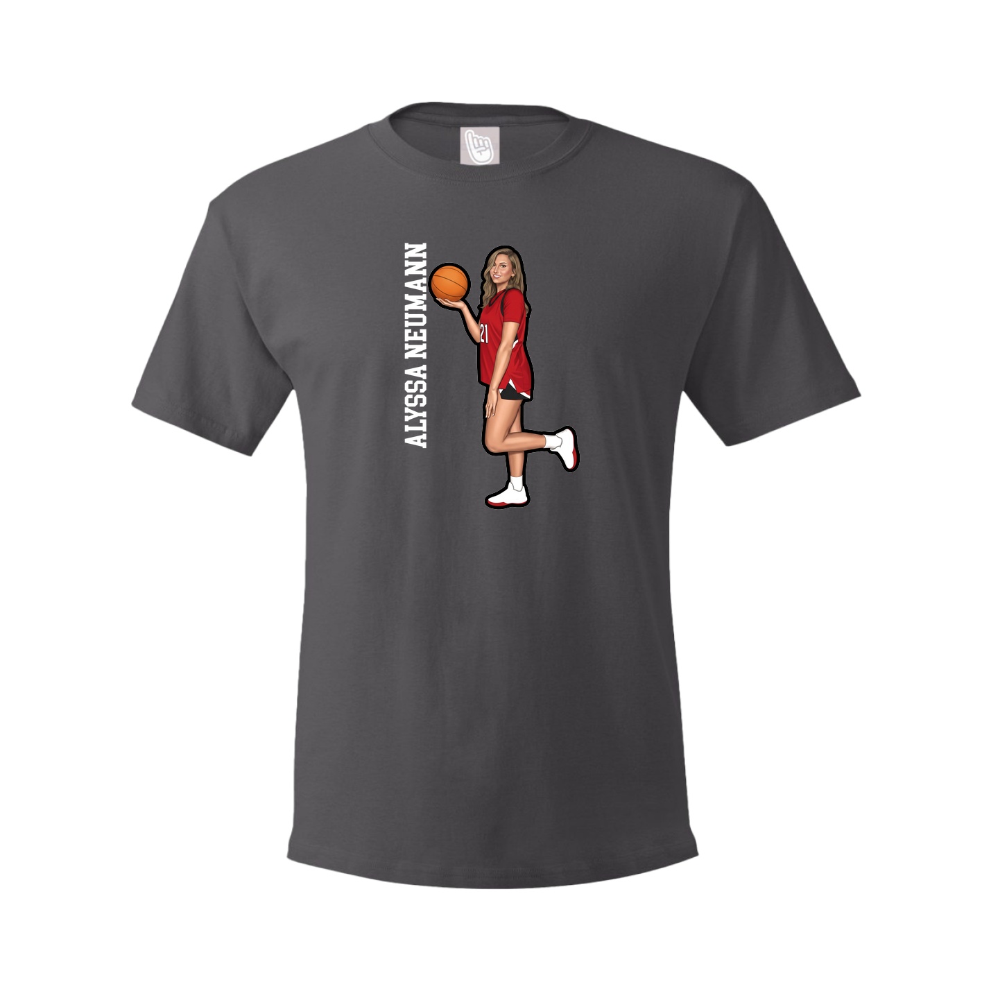 Tee — Name Vertical in Grey