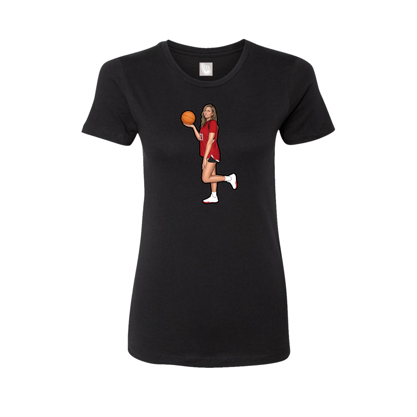 Womens Tee — Name Vertical in Black