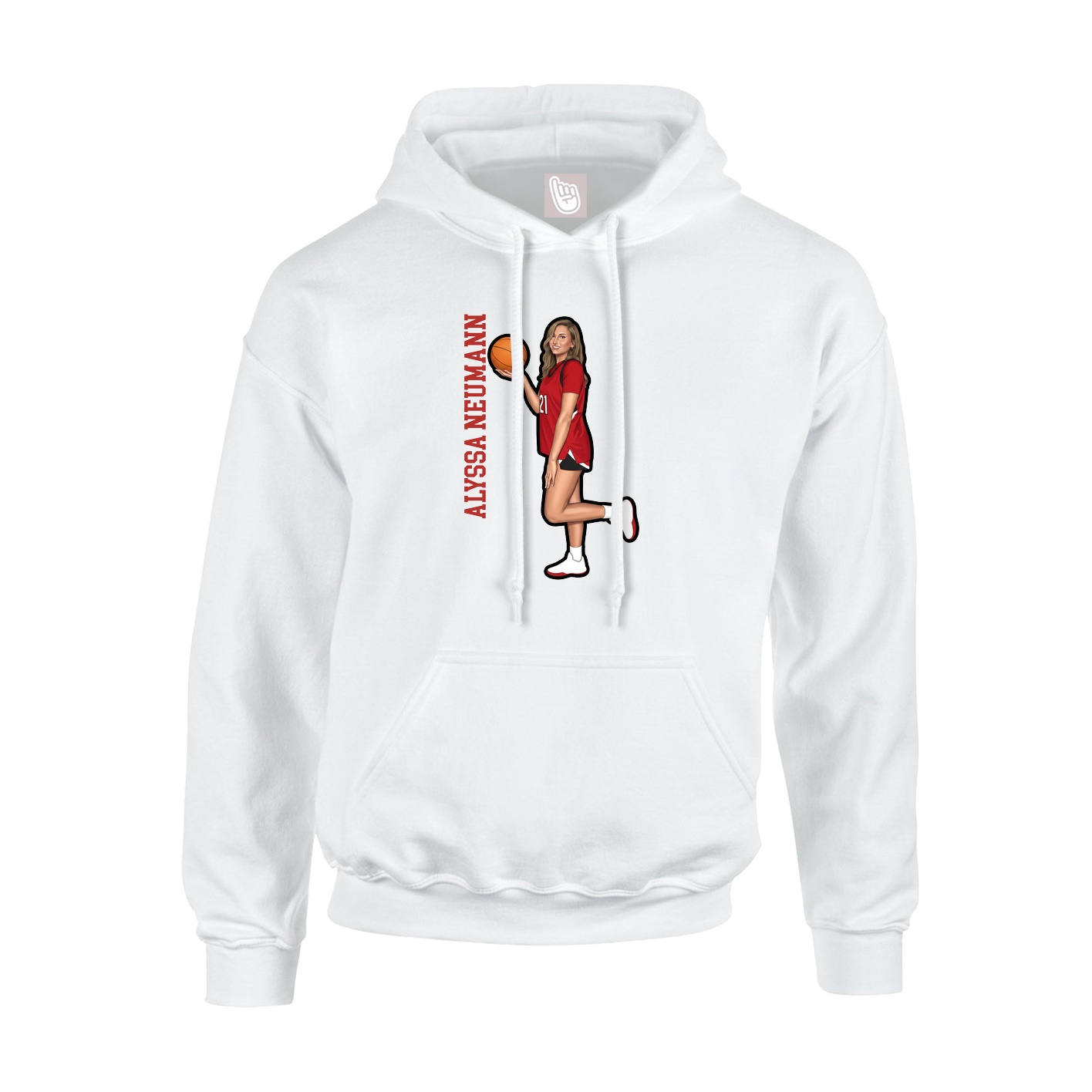 Youth Hoodie — Name Vertical in White