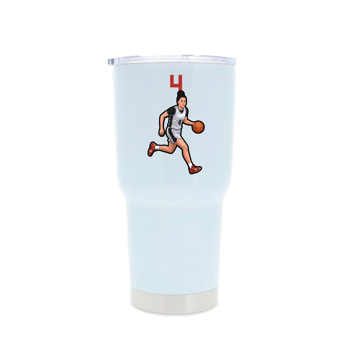 30oz Stainless Steel Tumbler — Number Top in White
