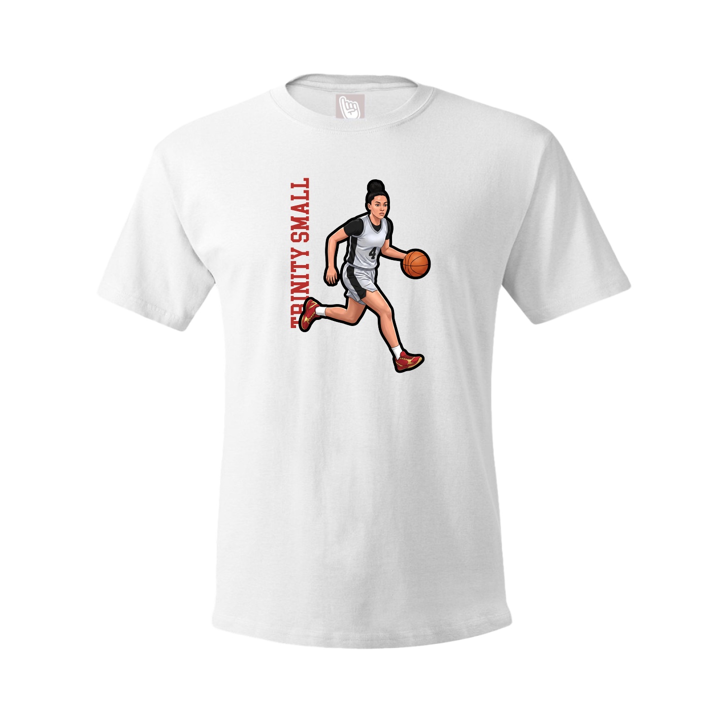 Tee — Name Vertical in White