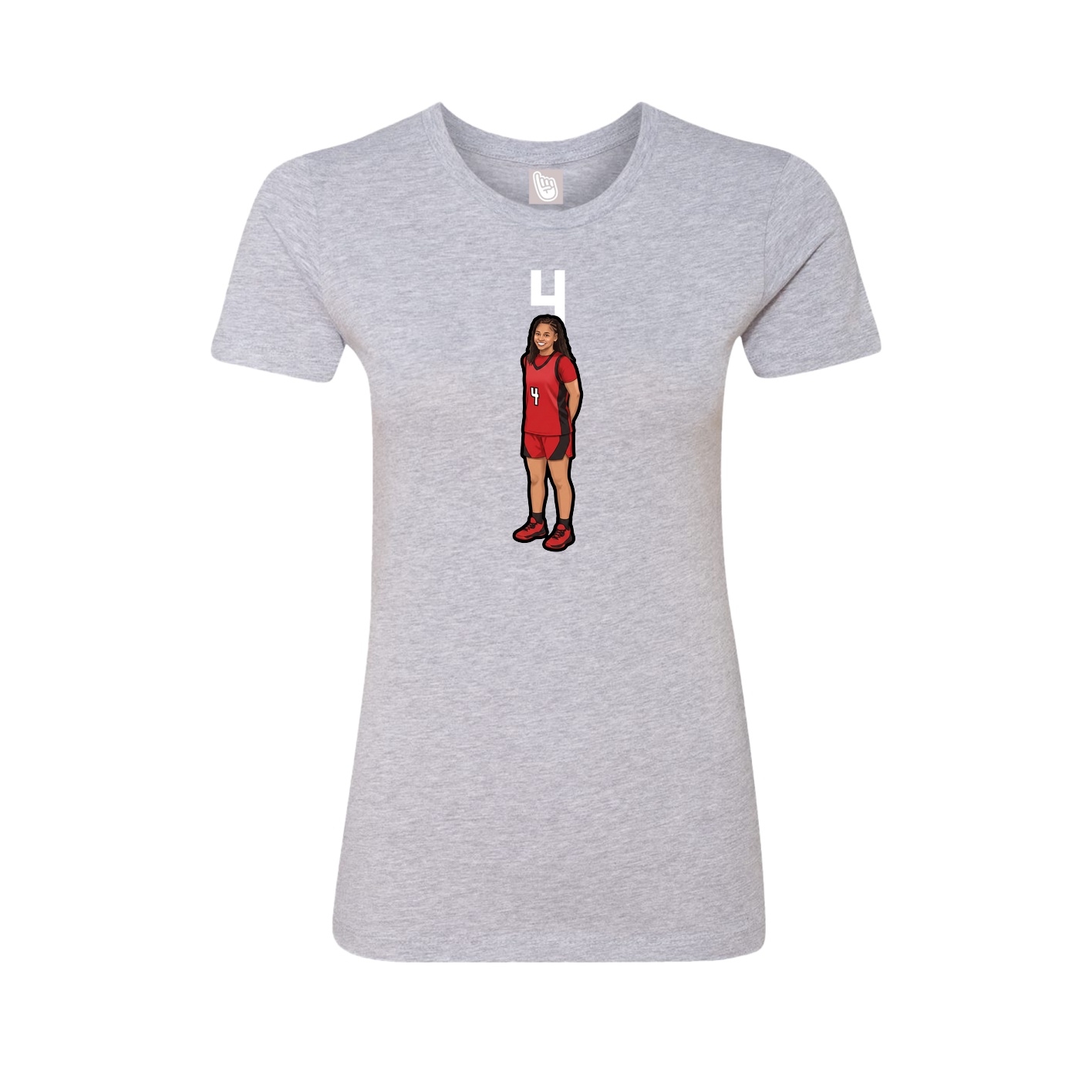 Womens Tee — Number Top in Grey