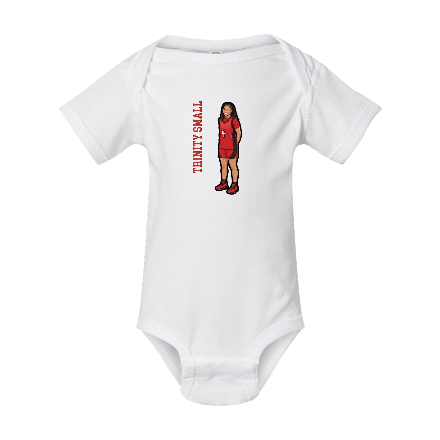 Baby Onesie — Name Vertical in White