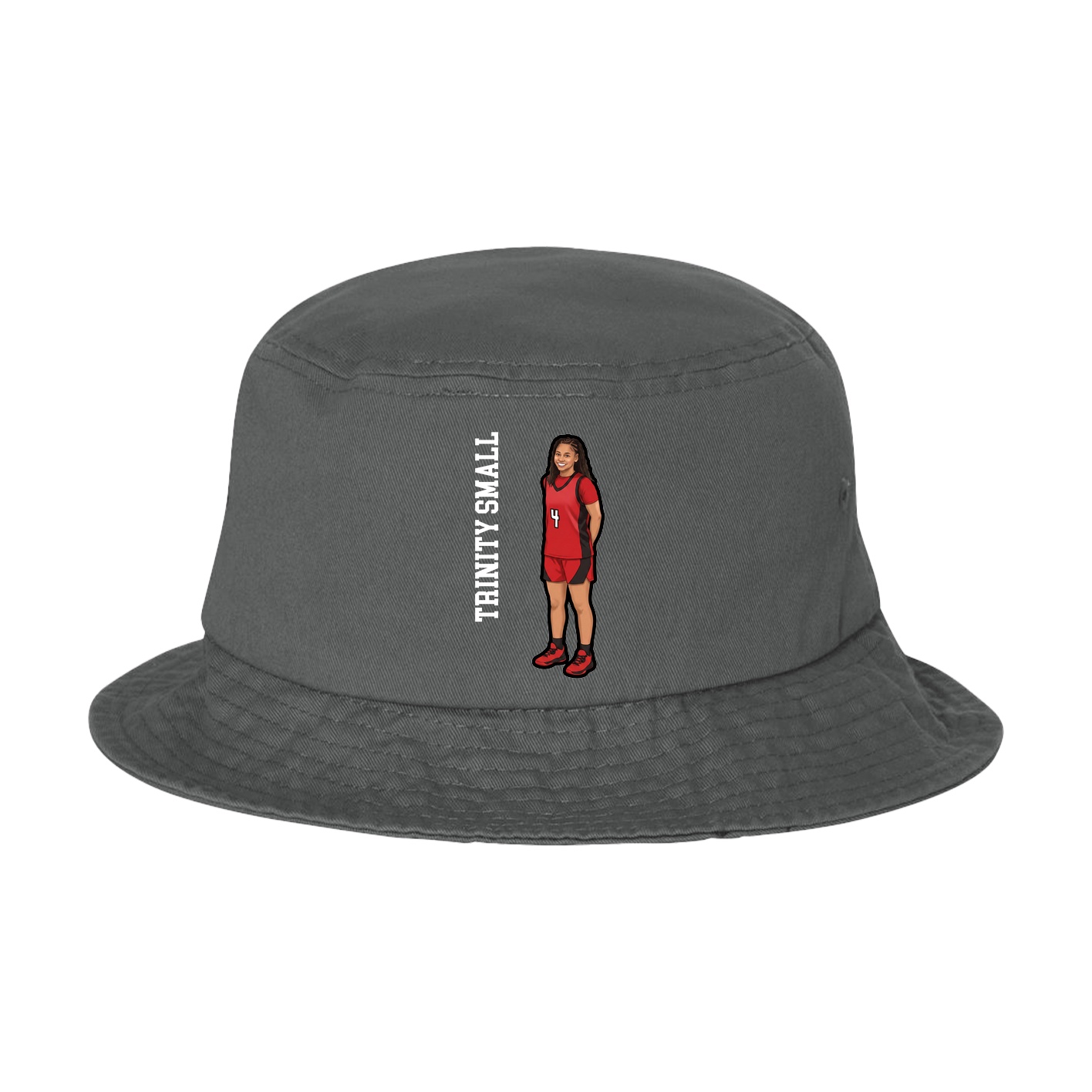 Bucket Cap — Name Vertical in Grey
