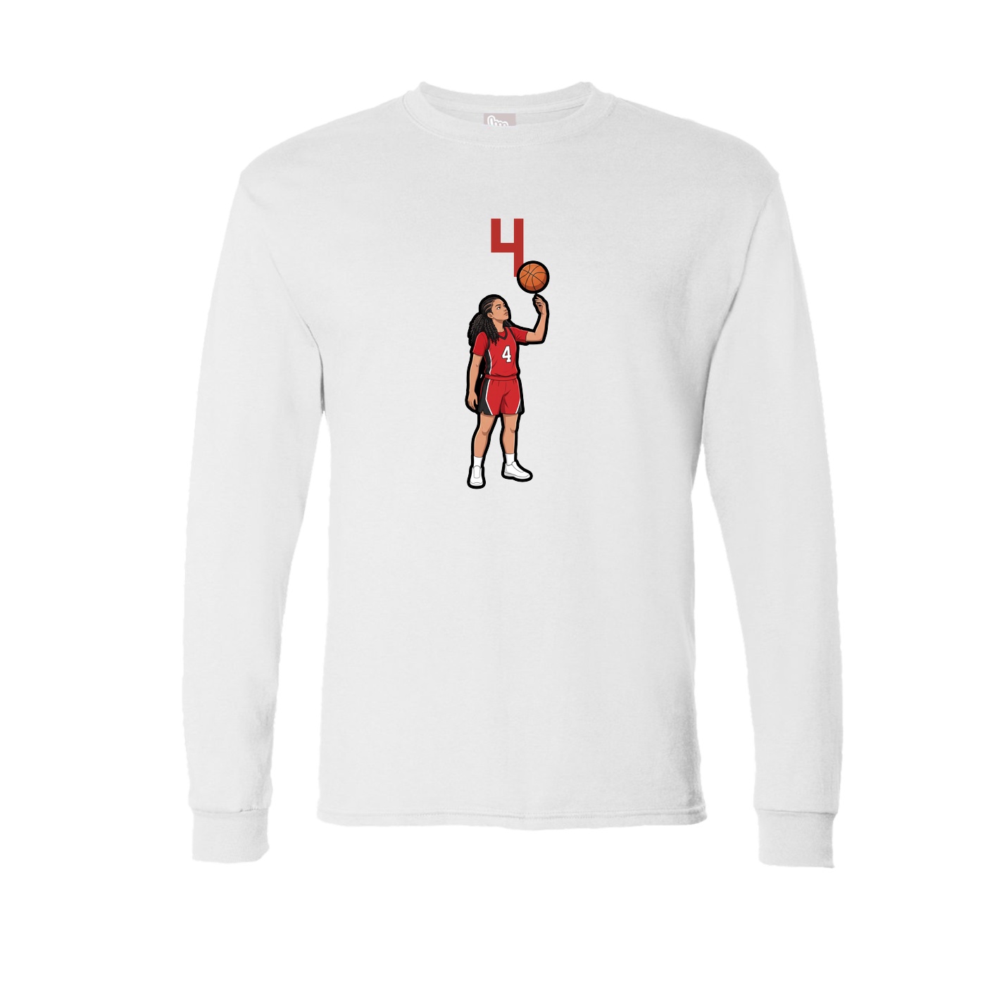 Long Sleeve Tee — Number Top in White