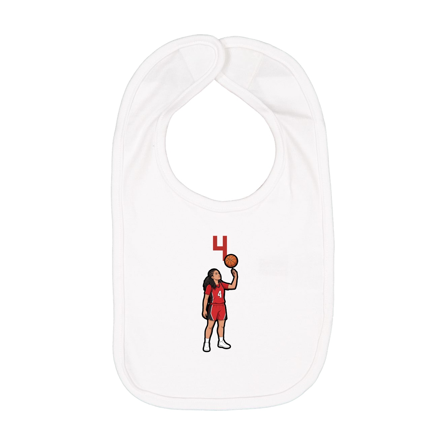 Infant Bib — Number Top in White