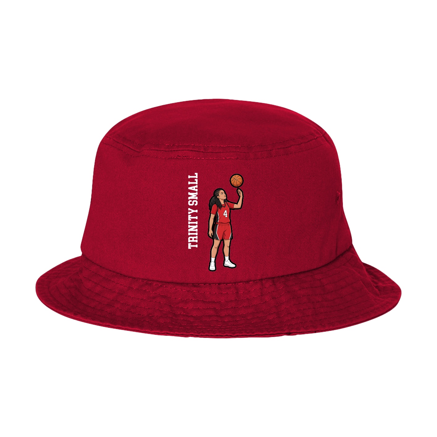 Bucket Cap — Name Vertical in Red