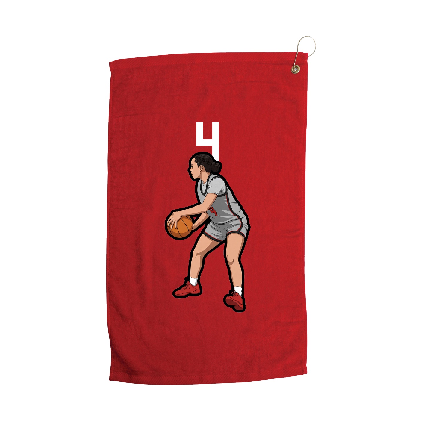 Golf Towel — Number Top in Red