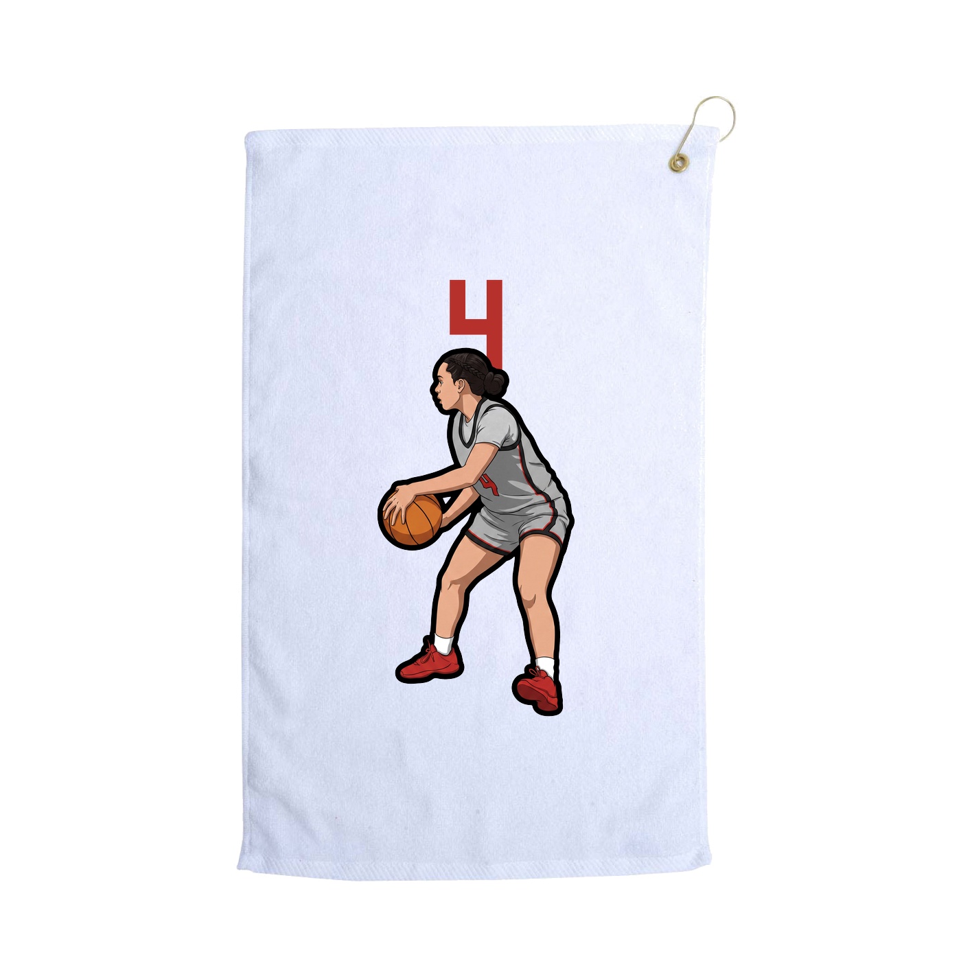 Golf Towel — Number Top in White