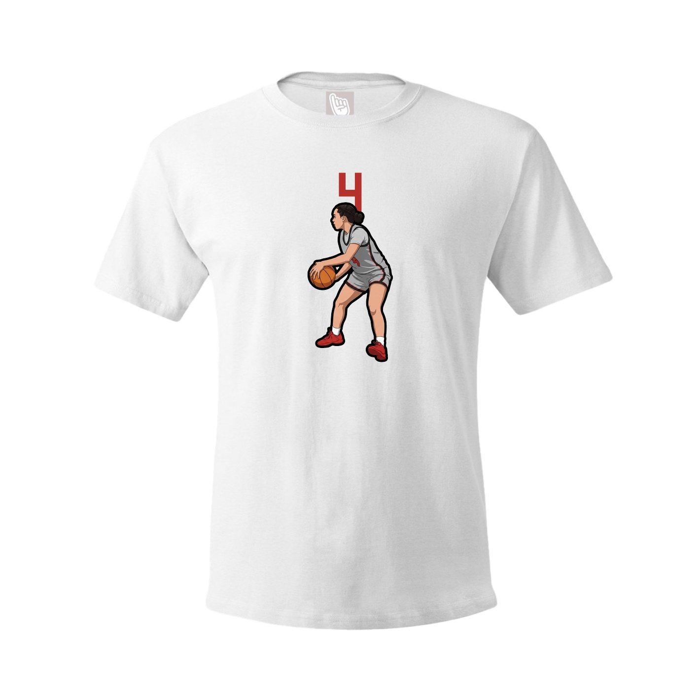Youth Tee — Number Top in White