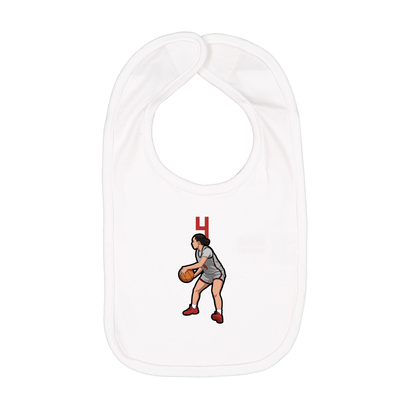 Infant Bib — Number Top in White
