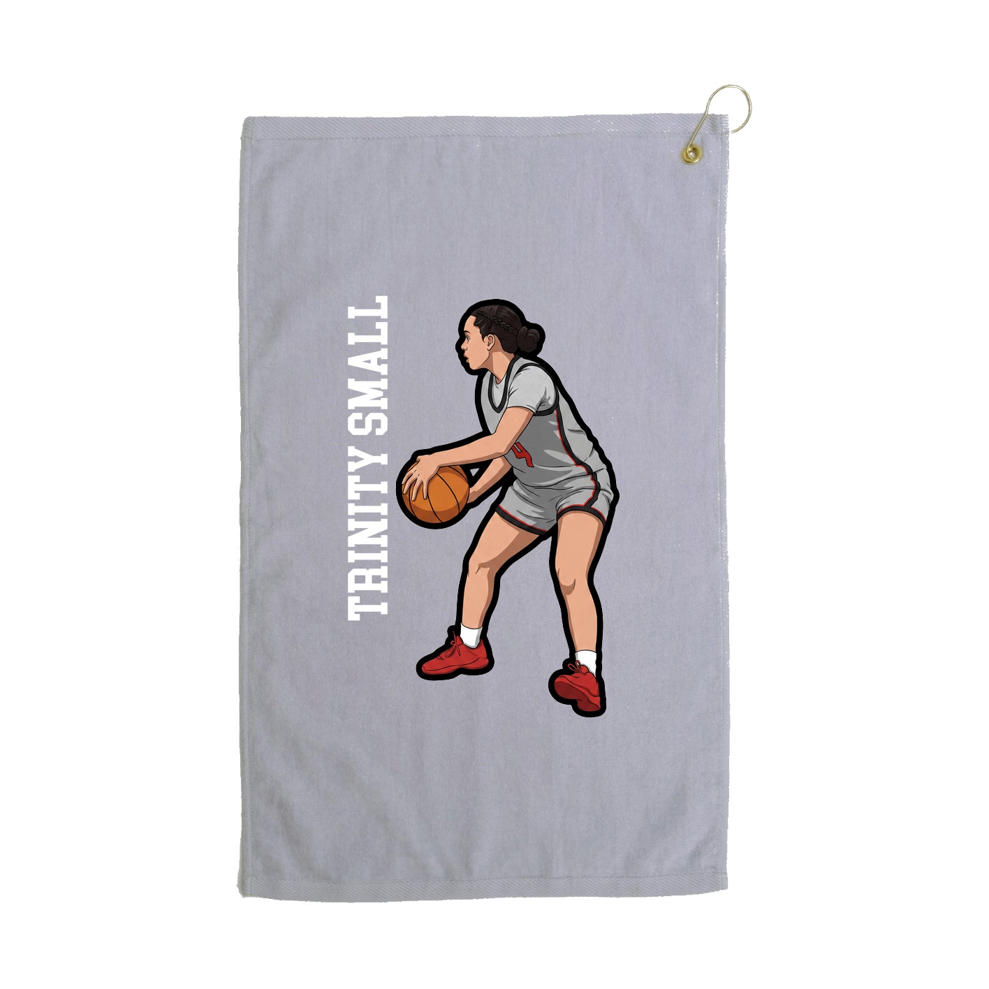 Golf Towel — Name Vertical in Grey