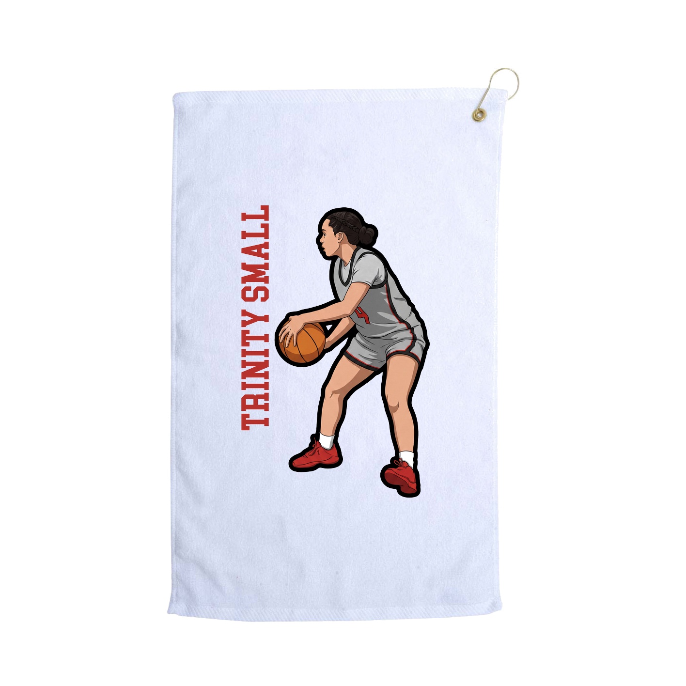 Golf Towel — Name Vertical in White