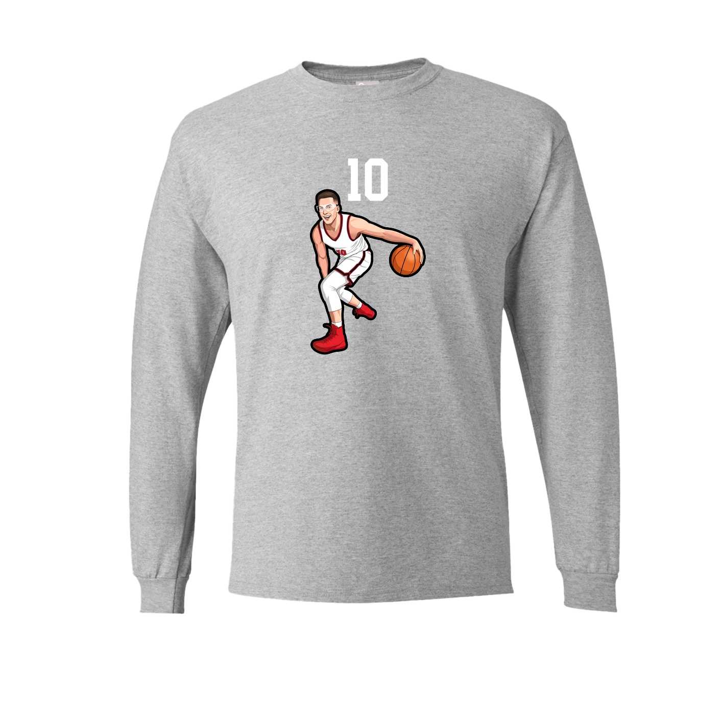 Long Sleeve Tee — Number Top in Grey