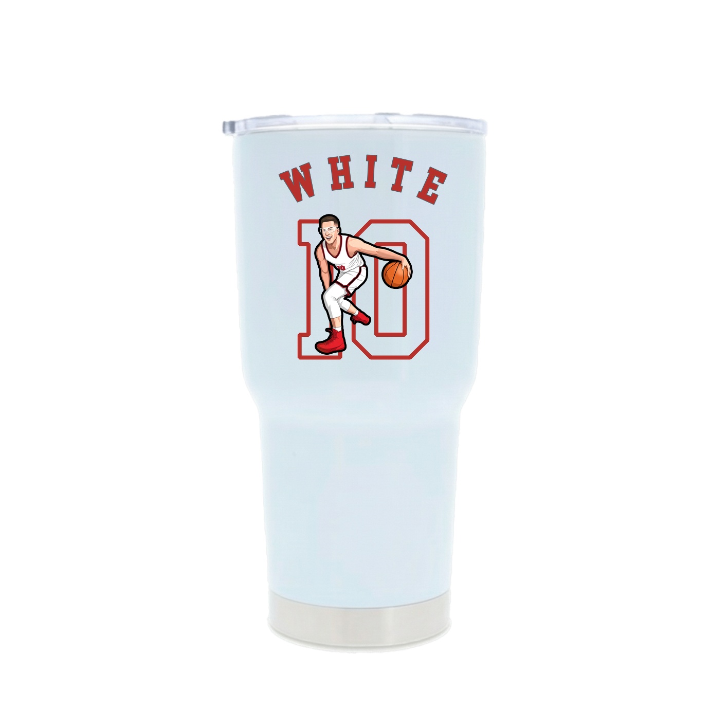 30oz Stainless Steel Tumbler — Shirsey Arch in White