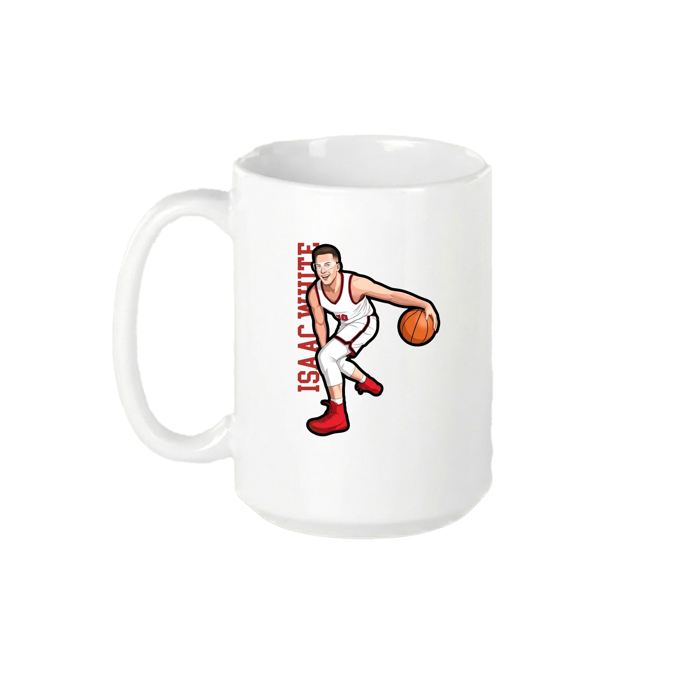 15oz Coffee Mug — Name Vertical in White
