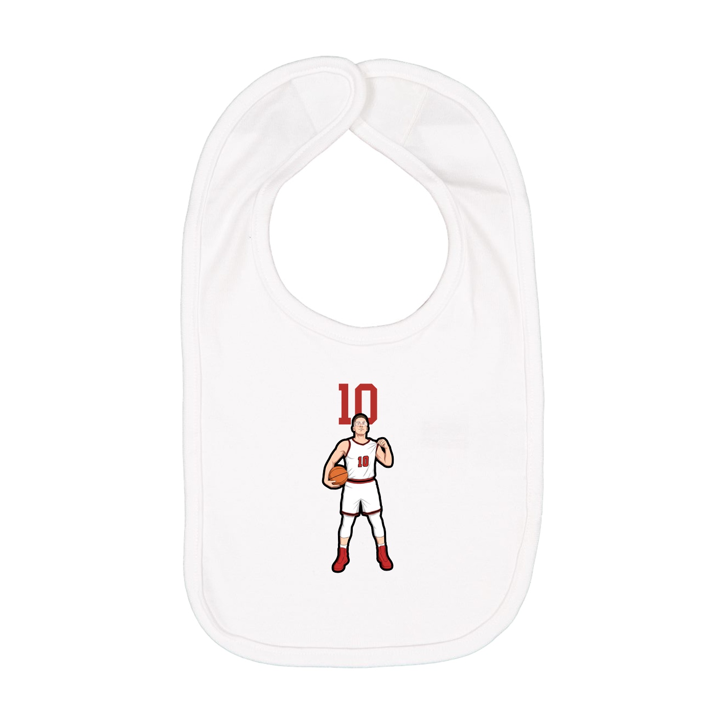 Infant Bib — Number Top in White