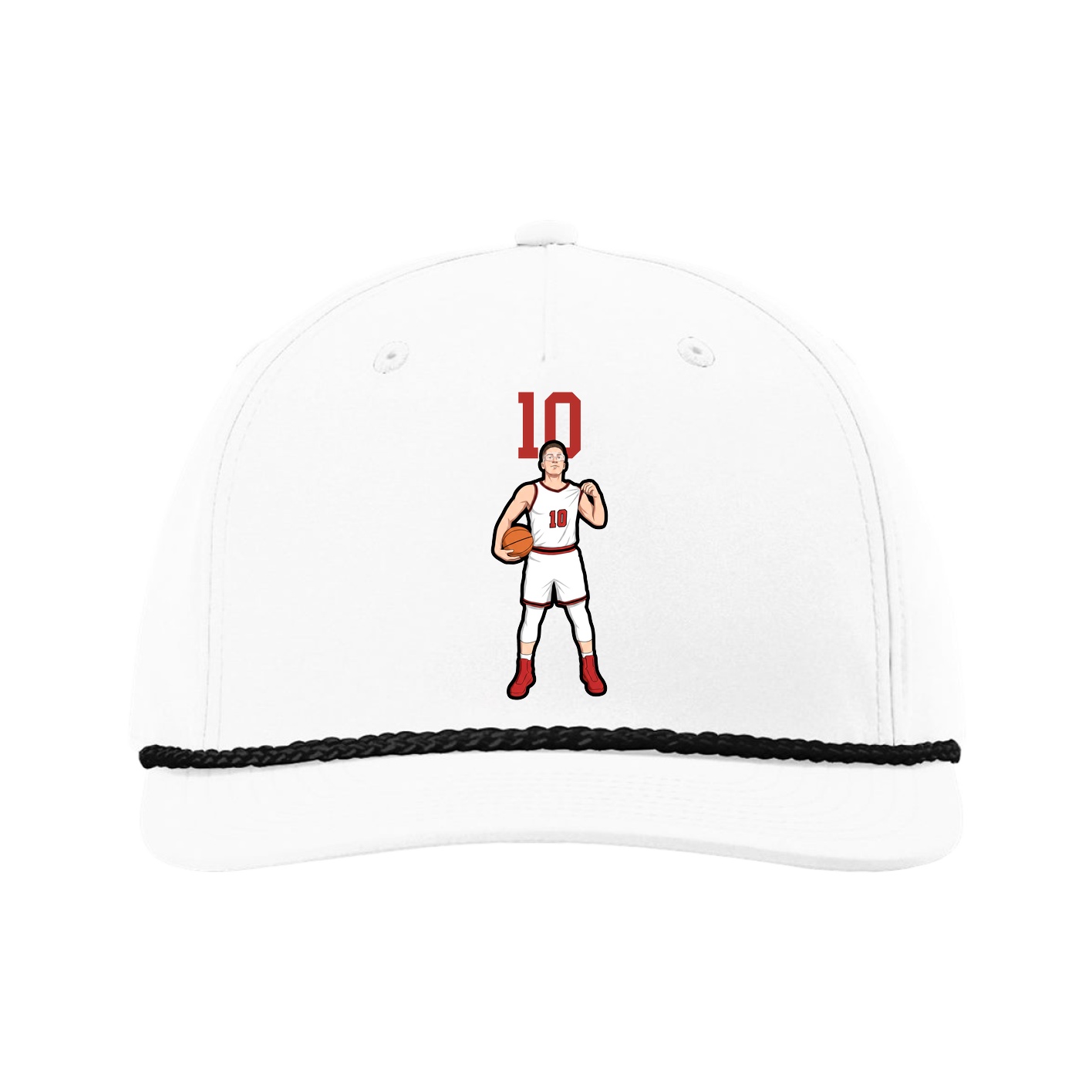 Five-Panel Classic Rope Cap — Number Top in White