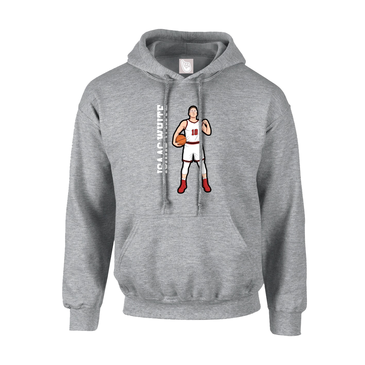 Hoodie — Name Vertical in Grey