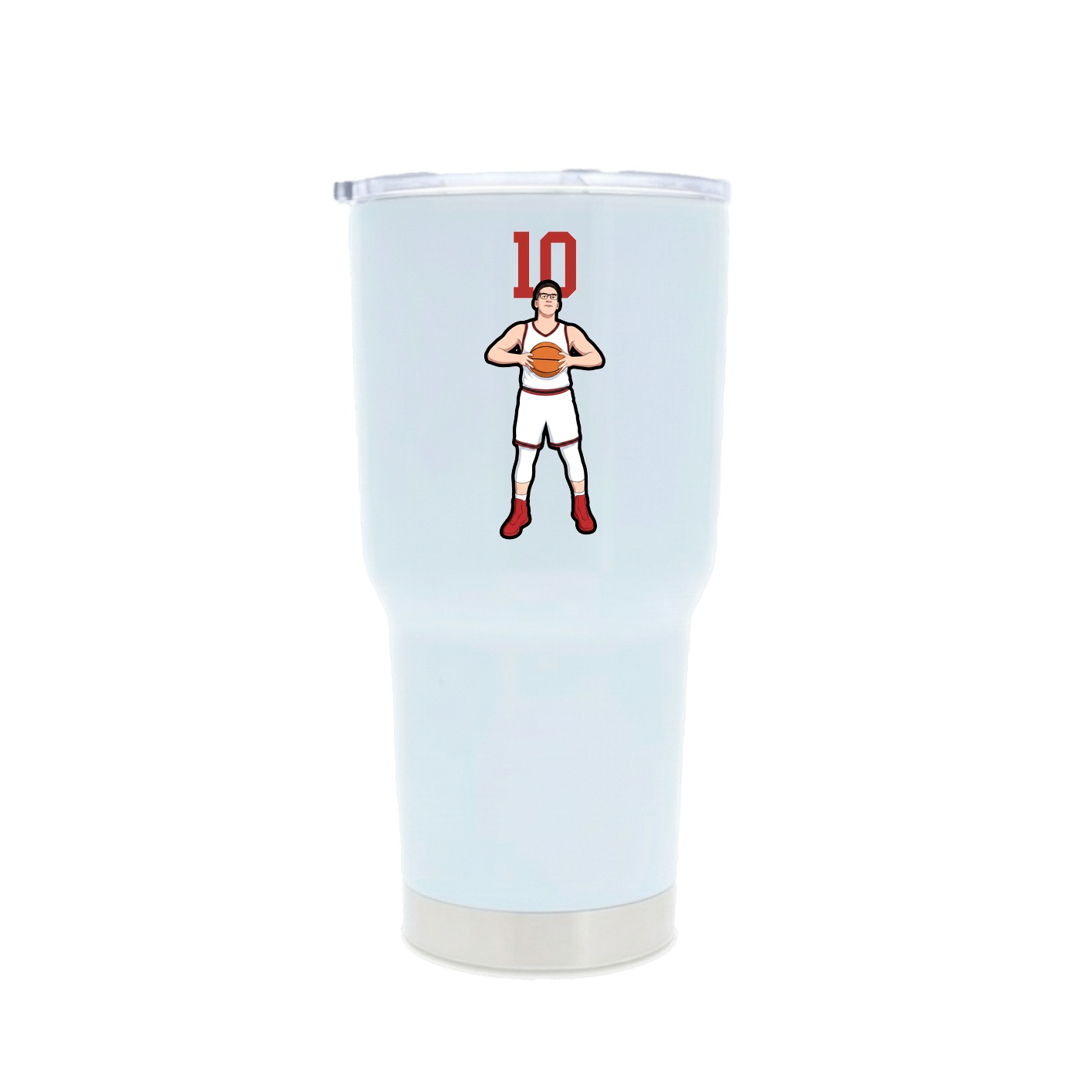 30oz Stainless Steel Tumbler — Number Top in White