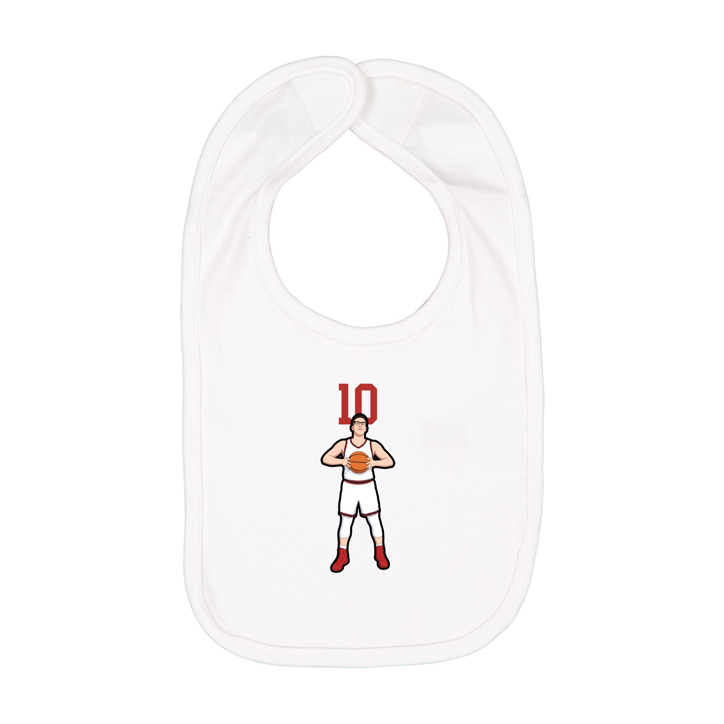 Infant Bib — Number Top in White