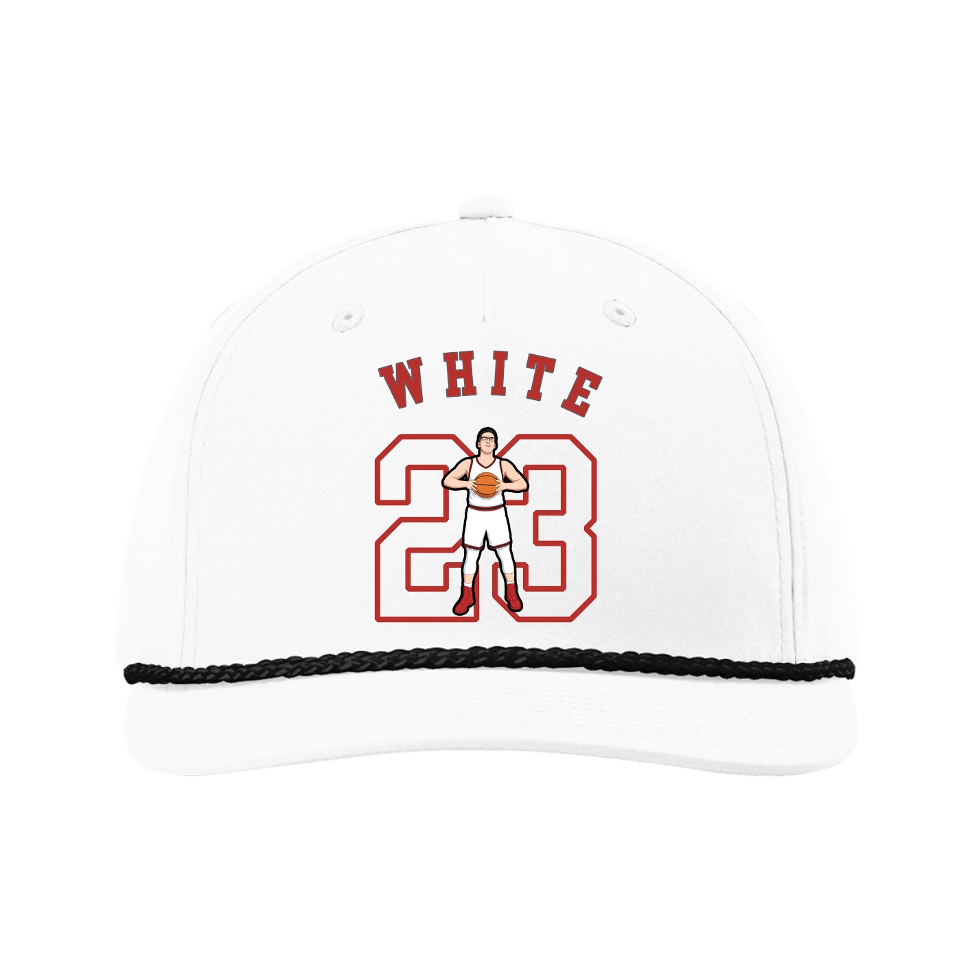 Five-Panel Classic Rope Cap — Shirsey Arch in White
